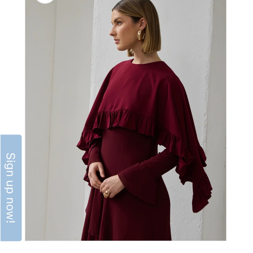 ShamswaQamar leyanna dress plum red